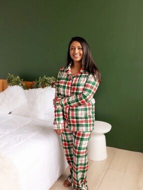 Sugar Bee Red & Green Plaid Holiday Pajama Set